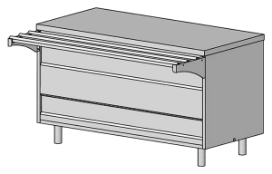 ПРИЛАВОК ТЕПЛОВОЙ ЦМИ ВОЛГА ПТ-150 (1500Х700(1030)Х870 ММ)