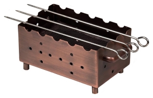 МАНГАЛ НАСТОЛЬНЫЙ P.L. PROFF CUISINE SG-95136 20,5Х12,5Х10,5 СМ С ПОКРЫТИЕМ АНТИК, 3 ШАМПУРА