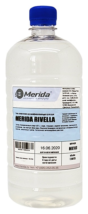ГЕЛЬ ДЕЗИНФИЦИРУЮЩИЙ ДЛЯ РУК MERIDA RIVELLA MK108, 1 Л